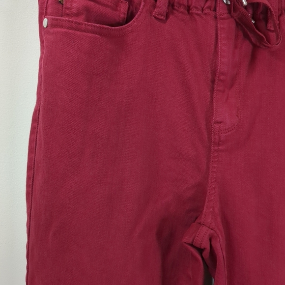 Judy Blue Women's Garment Dyed Red Elastic Waist Jeans Size 9/29 - Picture 2 of 9